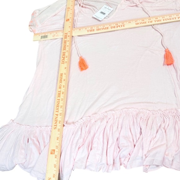 NWT Free People Pink Floral Patchwork Tassel Tunic Boho Peasant Festival Large - Picture 7 of 11